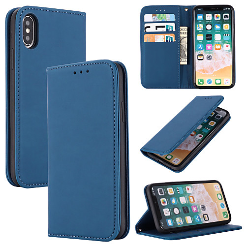 

Phone Case For Apple Full Body Case Leather iPhone 12 Pro Max 11 SE 2020 X XR XS Max 8 7 6 iPhone 11 Pro Max SE 2020 X XR XS Max 8 7 6 Card Holder Solid Color Genuine Leather