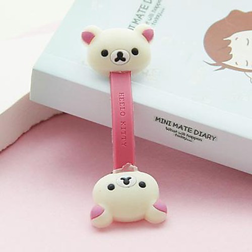 

White Bear Small Size / Lovely Toy Shape Cable Cord Holder