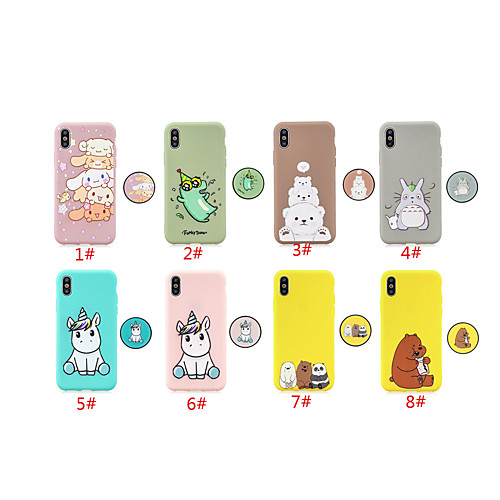 

Phone Case For Apple Back Cover iPhone 12 Pro Max 11 SE 2020 X XR XS Max 8 7 6 with Stand Pattern Cartoon Animal TPU