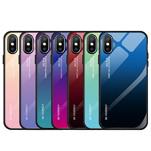 

Case For Apple iPhone XS / iPhone XR / iPhone XS Max Shockproof Back Cover Solid Colored TPU / Tempered Glass