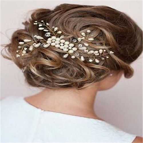 

Imitation Pearl / Rhinestone / Alloy Headdress with Rhinestone / Imitation Pearl 1 Piece Wedding Headpiece