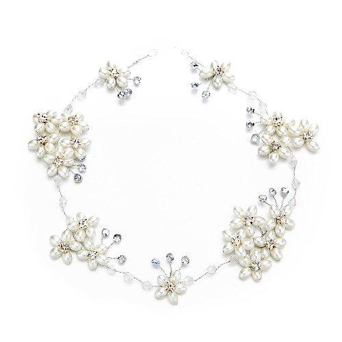

Pearl / Crystal / Rhinestone Headpiece with Crystal / Pearl / Crystals 1 Piece Wedding Headpiece
