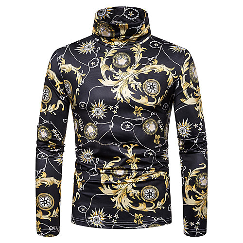 

Men's T shirt 3D Long Sleeve Daily Tops Boho Navy Blue