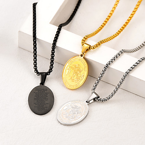 

Men's Women's Pendant Necklace Necklace Charm Necklace Classic Classic Fashion Titanium Steel Black Gold Silver 55 cm Necklace Jewelry 1pc For Halloween Gift Daily Festival