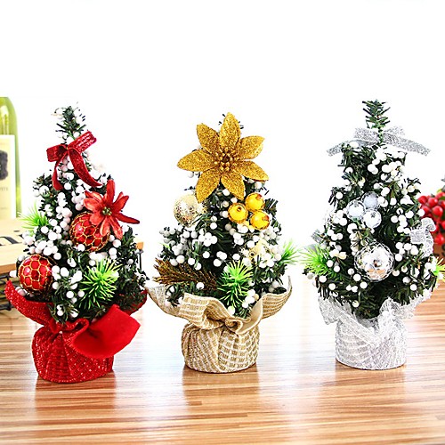 

3pcs LED Mini Christmas Tree Christmas Gift with 3M 30LEDs String Lights Artificial Potted Plants Ornaments Tabletop Decorations for Home Décor Festival Holidays