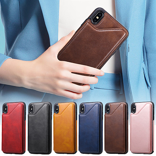 

Case For Apple iPhone XR / iPhone XS Max Wallet / Card Holder / with Stand Back Cover Solid Colore PU Leather for iPhone 6/6S / iPhone 6/6S Plus / iPhone 7/8 /iPhone 7/8 Plus / iPhone X/XS