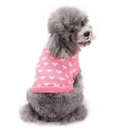 

Dog Sweater Puppy Clothes Love Sweet Style Casual / Daily Winter Dog Clothes Puppy Clothes Dog Outfits Pink Costume for Girl and Boy Dog Acrylic Fibers XS S M L XL XXL