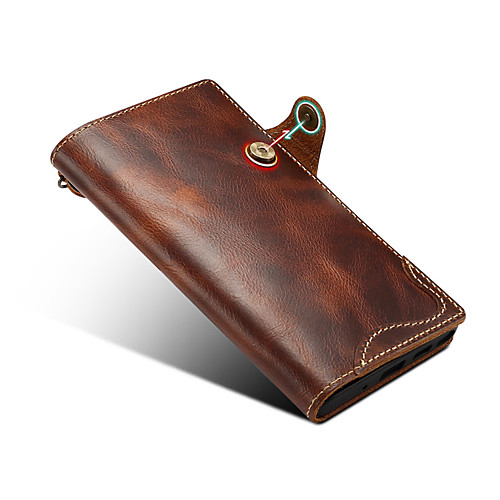 

Phone Case For Samsung Galaxy Full Body Case Leather S21 S21 Plus S21 Ultra S20 Plus S20 Ultra S20 S9 S9 Plus S8 Note 9 Card Holder Solid Color Genuine Leather