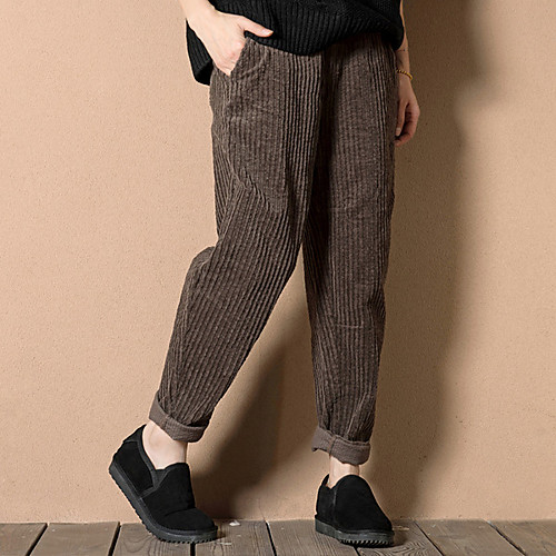 

Women's Joggers Jogger Pants Streetwear Track Pants Athleisure Pants / Trousers Sweatpants Athleisure Wear Retro Harem Fleece Corduroy Winter Fitness Running Breathable Warm Ventilation Plus Size