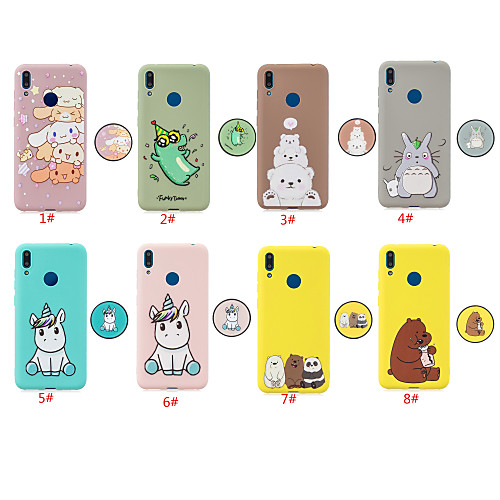 

Case For Huawei Honor 10 Lite / Huawei Honor 9 Lite / Huawei Honor 7A with Stand / Pattern Back Cover Animal / Cartoon TPU