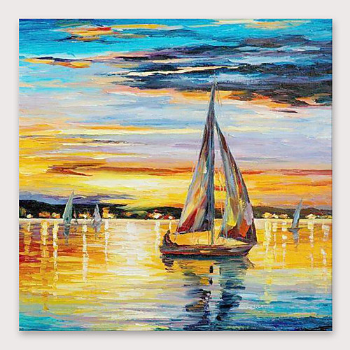 

Oil Painting Hand Painted Square Abstract Landscape Modern Stretched Canvas