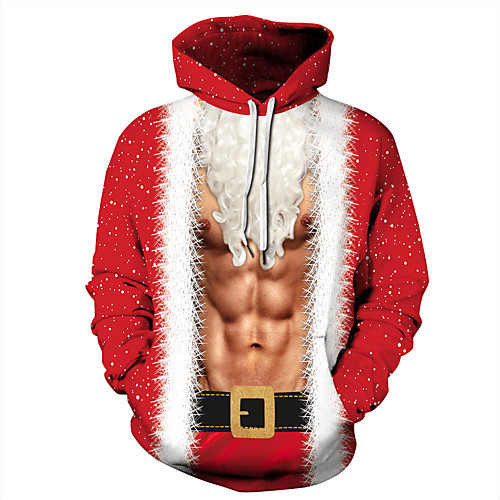 

Men's Hoodie Tie Dye 3D Hooded Casual Halloween Hoodies Sweatshirts Red