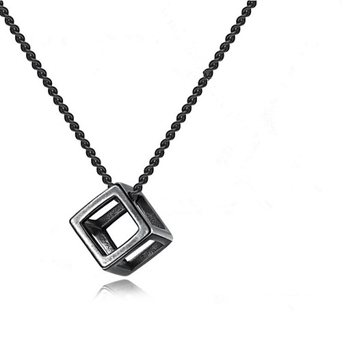 

Men's Pendant Necklace Geometrical Flower Fashion Chrome Silver Black 555 cm Necklace Jewelry 1pc For Gift Daily
