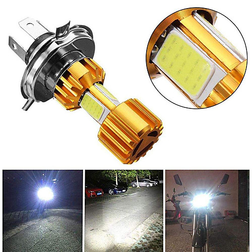 

2pcs Motorbike H4 18W LED 3 COB Motorcycle Headlight Bulb 2000LM BA20D Beam Light Fog Light