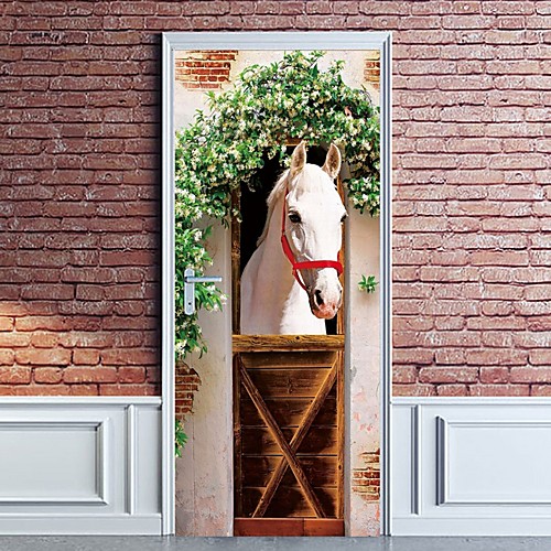 

Eanpet 3D Door Sticker Adhesive Murals Wall Sticker for Home Decor Bedroom Front Door Decoration