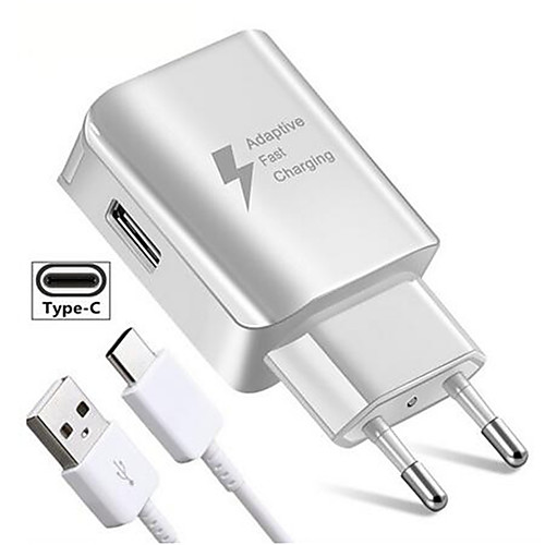 

USB Charger EU Plug Fast Adapter Charging Travel Wall Chargers For Samsung Huawei Xiaomi OPPO Vivo TypeC Micro USB Data Cable