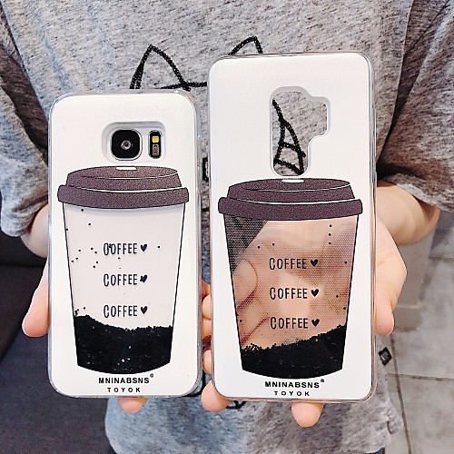 

Case For Samsung Galaxy S9 / S9 Plus / S8 Plus Flowing Liquid / Pattern / Glitter Shine Back Cover Food TPU
