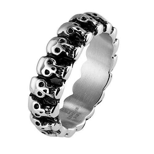 

Band Ring Vintage Style Black Titanium Steel Skull Precious Vintage Punk Rock 1pc 8 / Men's