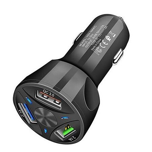 

New QC 3.0 3USB Car Charger Fast Charging Charger For Xiaomi Mi A2 A3 8 9 SE Mix 2S 3 POCO F1 Samsung iPhone Huawei Car Charger