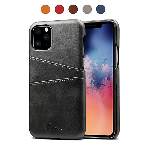 

Case For Apple iPhone 11 / iPhone 11 Pro / iPhone 11 Pro Max Card Holder / Shockproof Back Cover Solid Colored PU Leather