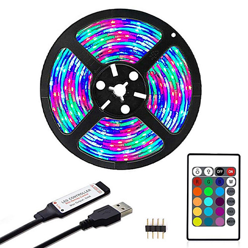 

ZDM 3M Waterproof LED Strip Light 5V USB RGB TV Backlight 2835 Lighting for TV Room Holiday Decoration with 24 Keys Remote Controller