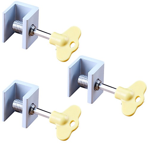 

3pcs Adjustable Sliding Window Aluminum Alloy Stop Locks Security Door Frame Lock with Keys Home Office Security Lock Window