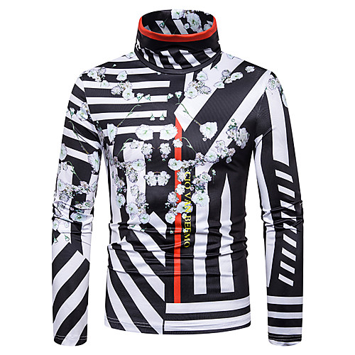 

Men's T shirt Graphic Print Long Sleeve Daily Tops Rainbow