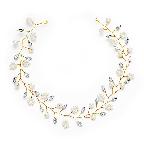 

Imitation Pearl / Rhinestone Headdress with Rhinestone / Faux Pearl 1 Piece Wedding Headpiece