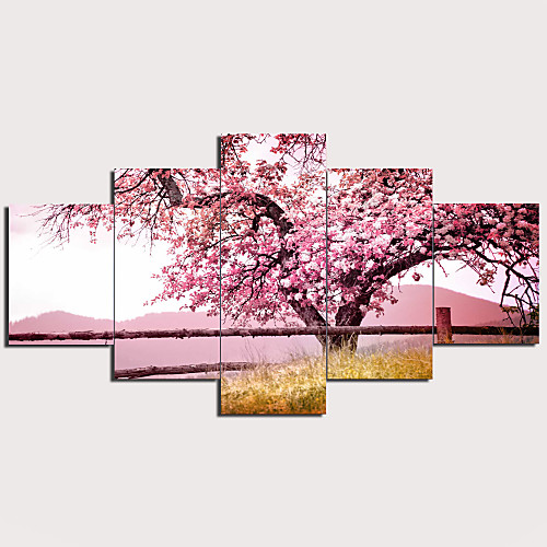 

5 Panel Wall Art Canvas Prints Painting Artwork Picture Flower Plant Tree Home Decoration Décor Stretched Frame Ready to Hang