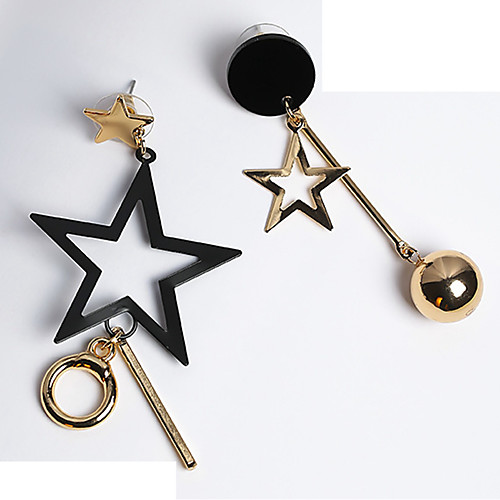 

Women's Mismatch Earrings Mismatched Star Ethnic Earrings Jewelry Gold For Daily 1 Pair