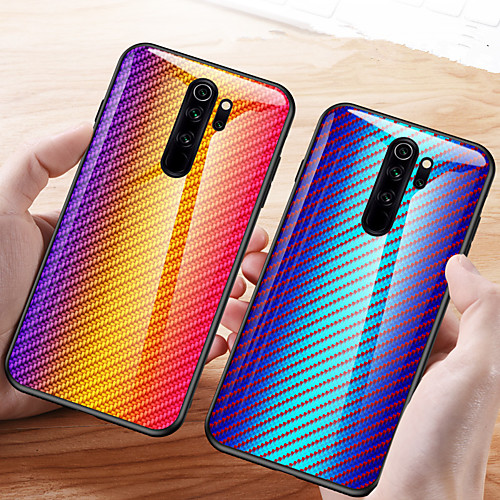 

Case For Xiaomi Redmi Note 8 / Redmi Note 8 Pro Shockproof Back Cover Color Gradient TPU / Carbon Fiber / Tempered Glass