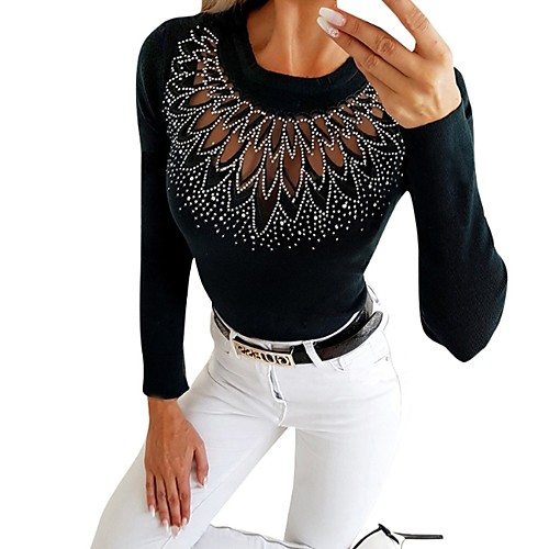 

Women's Solid Colored T-shirt Daily Black / Gray