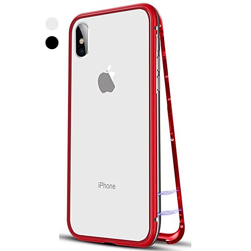 

Magnetic Single Sided Case For Apple iPhone XS / iPhone XR / iPhone XS Max Flip / Transparent Full Body Cases Solid Colored Hard Tempered Glass