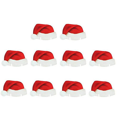 

10pcs Christmas Decorations Table Place Cards Christmas Santa Hat Wine Glass