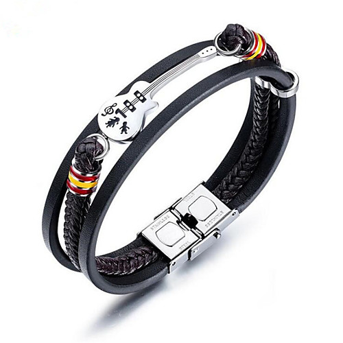 

Men's Bracelet Geometrical Guitar Fashion Titanium Steel Bracelet Jewelry Black For Daily Work