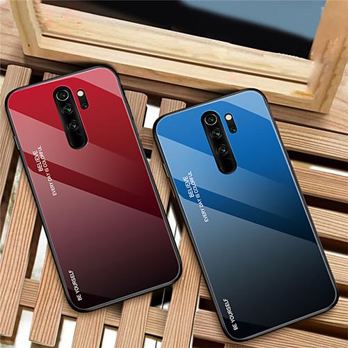 

Gradient Tempered Glass Phone Case For Xiaomi Redmi Note 8 Pro Shockproof Back Cover For Redmi Note 8 Silicone Soft TPU Edge Protective