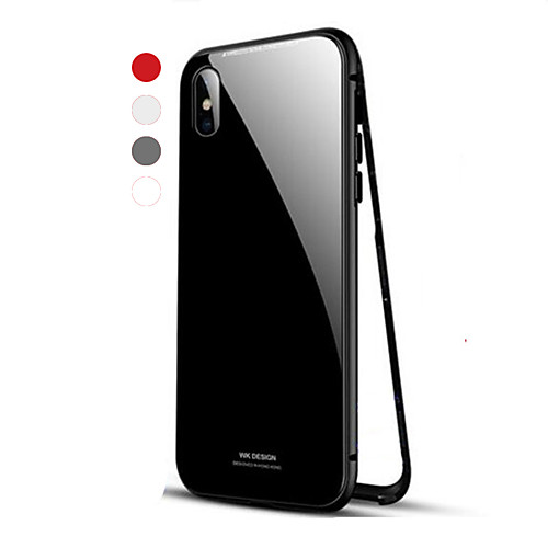 

Magnetic Case For Apple iPhone X / iPhone XR / iPhone 8 Plus / iPhone 8 Shockproof / Single-sided Magnetic Back Cover Solid Colored Hard Metal