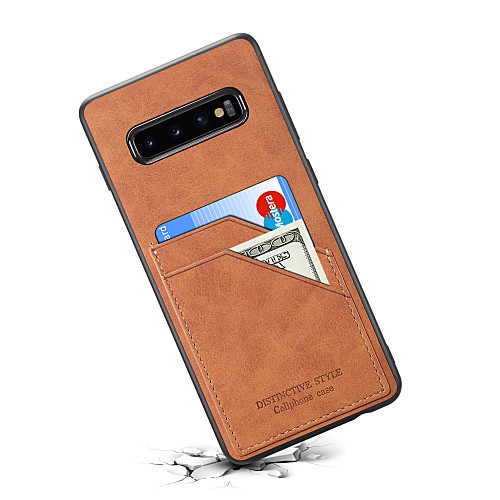 

Phone Case For Samsung Galaxy Back Cover Leather Note 9 S10 Galaxy S10 E Galaxy S10 5G Note 10 Note 10 Card Holder Solid Color PU Leather PC
