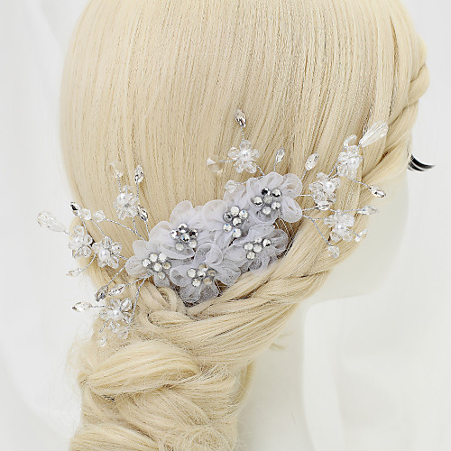 

Crystal / Rhinestone / Fabrics Hair Combs with Rhinestone / Crystal / Flower 1 Piece Wedding Headpiece