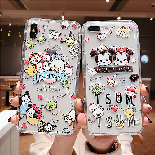 

Phone Case For Apple Back Cover iPhone 11 Pro Max SE 2020 X XR XS Max 8 7 6 Shockproof Dustproof Transparent Cartoon TPU