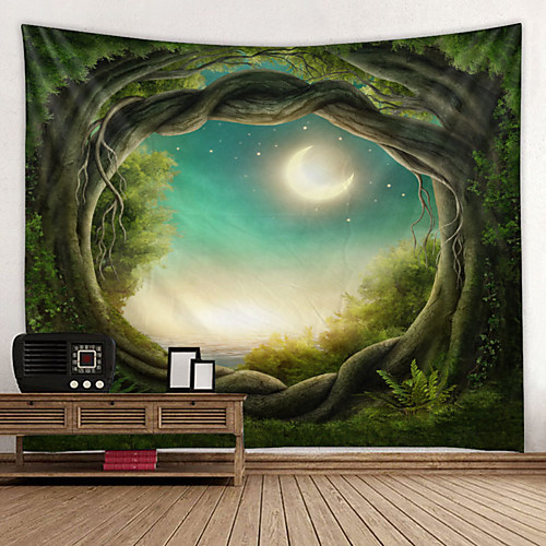 

Window Landscape Wall Tapestry Art Decor Blanket Curtain Picnic Tablecloth Hanging Home Bedroom Living Room Dorm Decoration Polyester Moon Sky