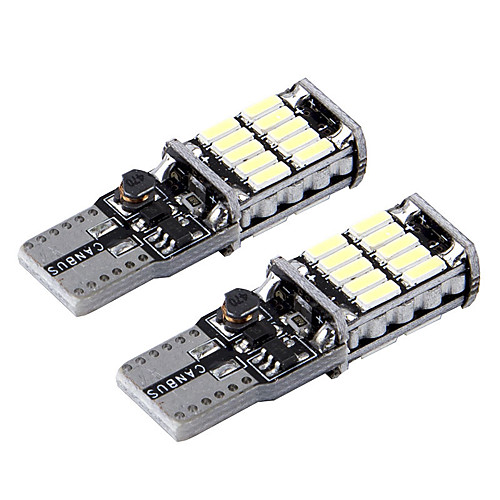 

2pcs/lot t10 w5w canbus car interior light 194 501 led 26 4014 SMD Instrument Lights bulb lamp dome light no error 12V 6000K