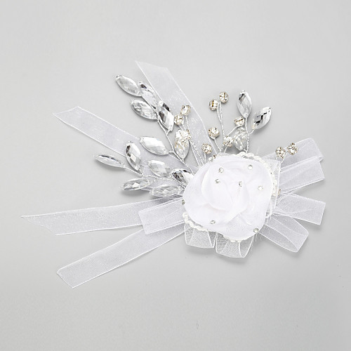 

Rhinestone / Paillette / Fabrics Headdress with Rhinestone / Flower / Paillette 1 Piece Wedding Headpiece