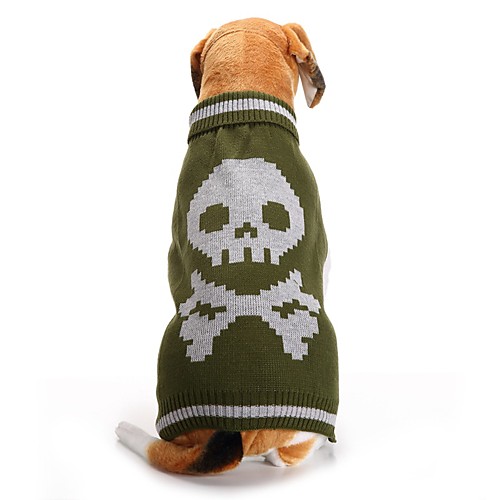 

Dog Halloween Costumes Sweater Puppy Clothes Skull Halloween Winter Dog Clothes Puppy Clothes Dog Outfits Green Costume for Girl and Boy Dog Acrylic Fibers XXS XS S M L XL