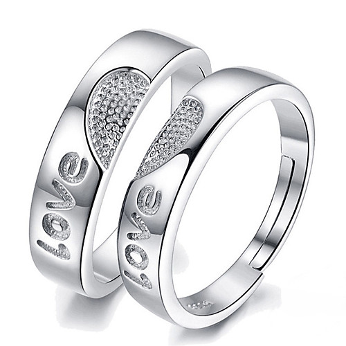 

Ring Silver Alloy 2pcs Adjustable / Couple's / Daily