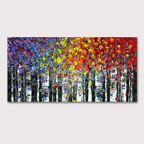 

Oil Painting Hand Painted Horizontal Floral / Botanical Abstract Landscape Modern Stretched Canvas