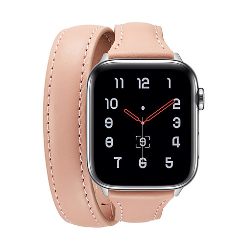

Slim Genuine Leather Watch Band Double Tour Strap For Apple Watch Series 5 4 3 2 1