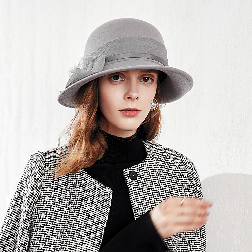 

100% Wool Hats with Rhinestone 1pc Casual / Daily Wear / Horse Race Headpiece