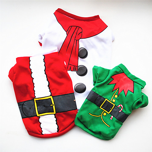 

Dog Sweater Sweatshirt Cartoon Cosplay Christmas Dog Clothes Puppy Clothes Dog Outfits White Red Green Costume for Girl and Boy Dog Cotton XS S M L