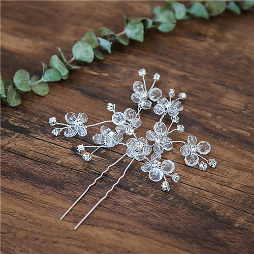 

Crystal / Rhinestone / Alloy Hair Pin with Rhinestone / Crystal 1 Piece Wedding Headpiece